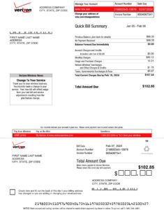 Fake Verizon Phone Bill Template Create Customized Bills