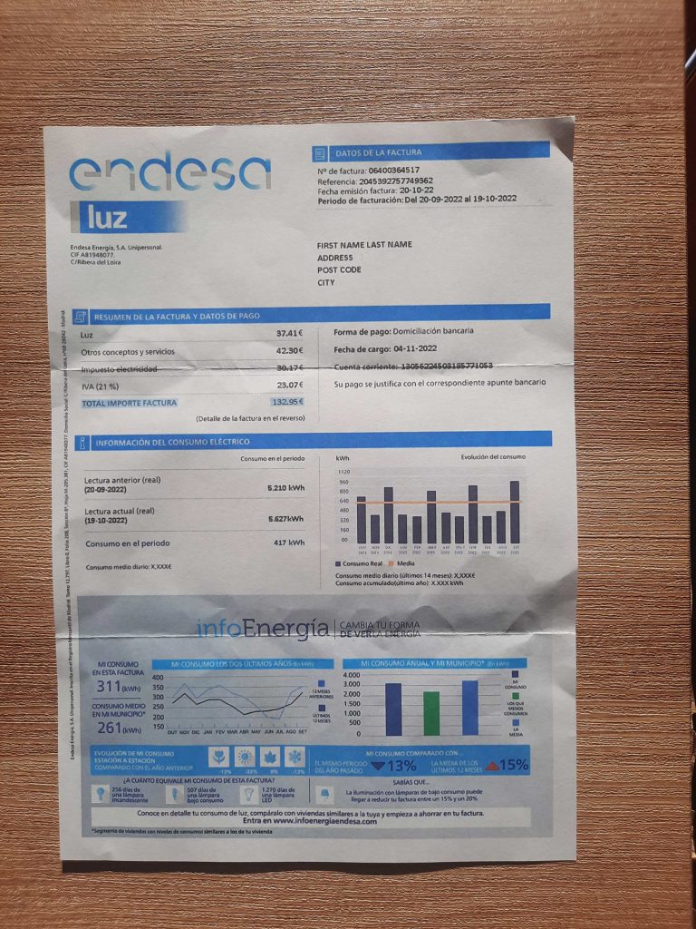 Portugal Fake Utility Bill Template