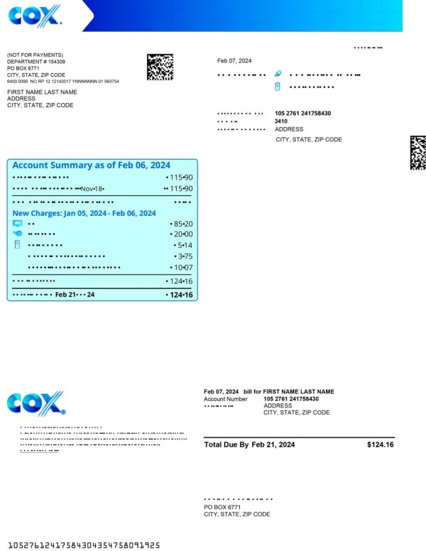 utility bill for proof of address