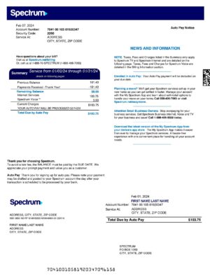 spectrum bill template