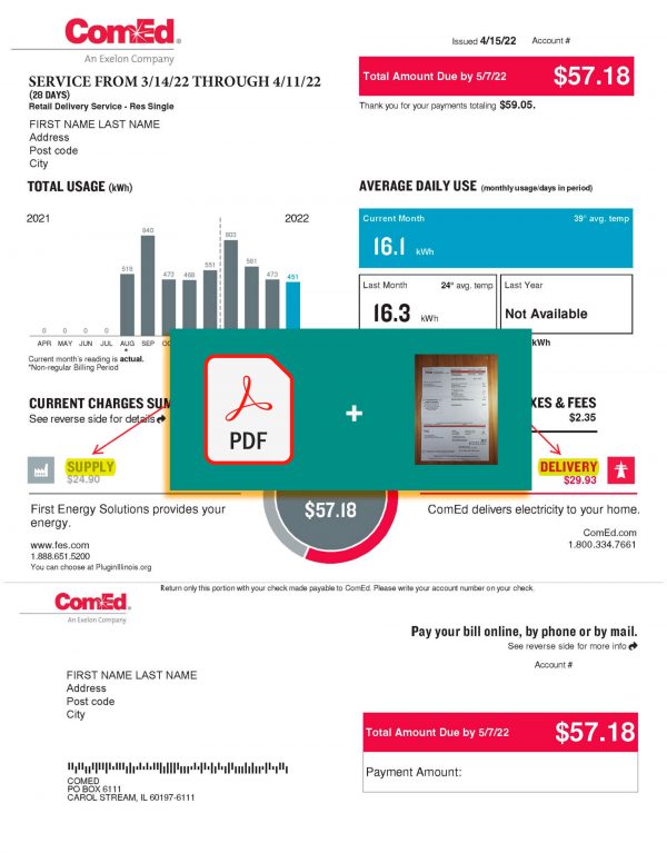 comed bill template