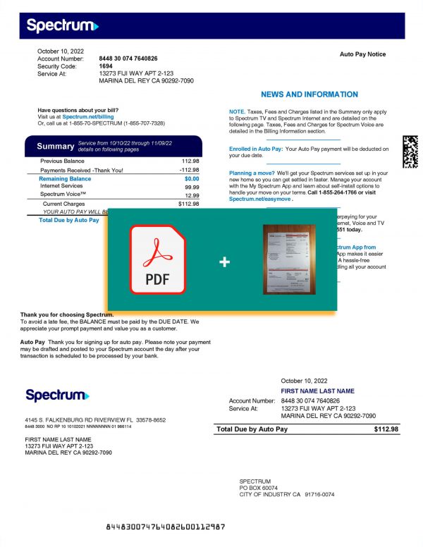 spectrum bill template
