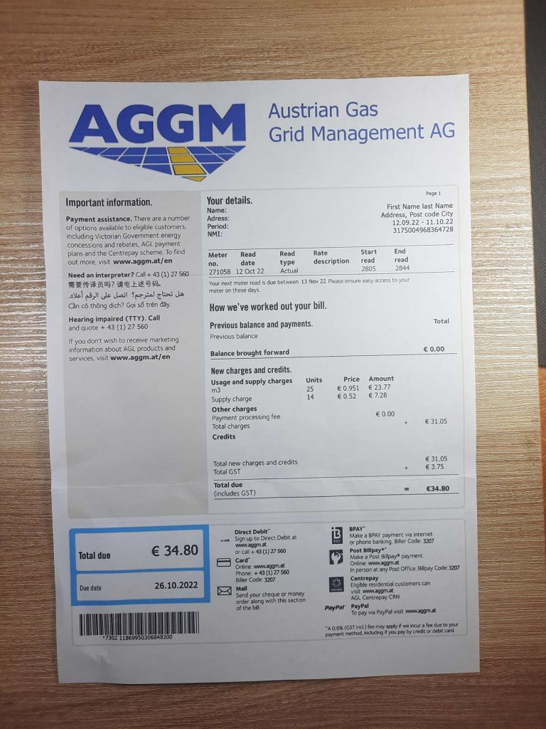 AGGM fake utility bill template sample