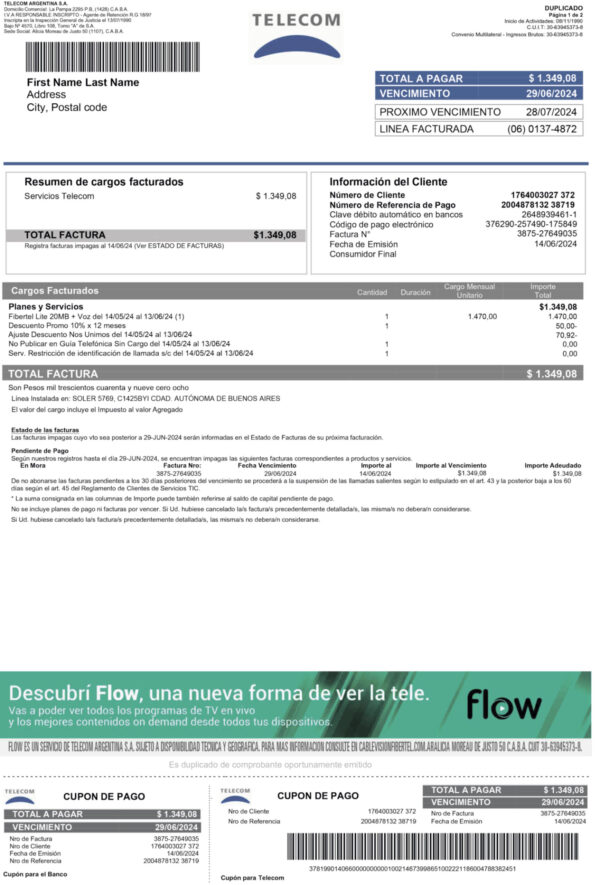 {State} Telecom A4 utility template – download and edit easily