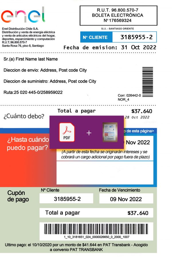 Chile Fake utility bill