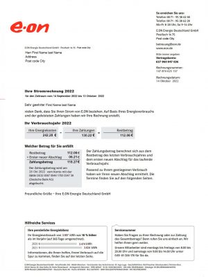 Germany fake utility bill for proof of address