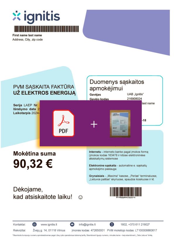 Lithuania Fake utility bill
