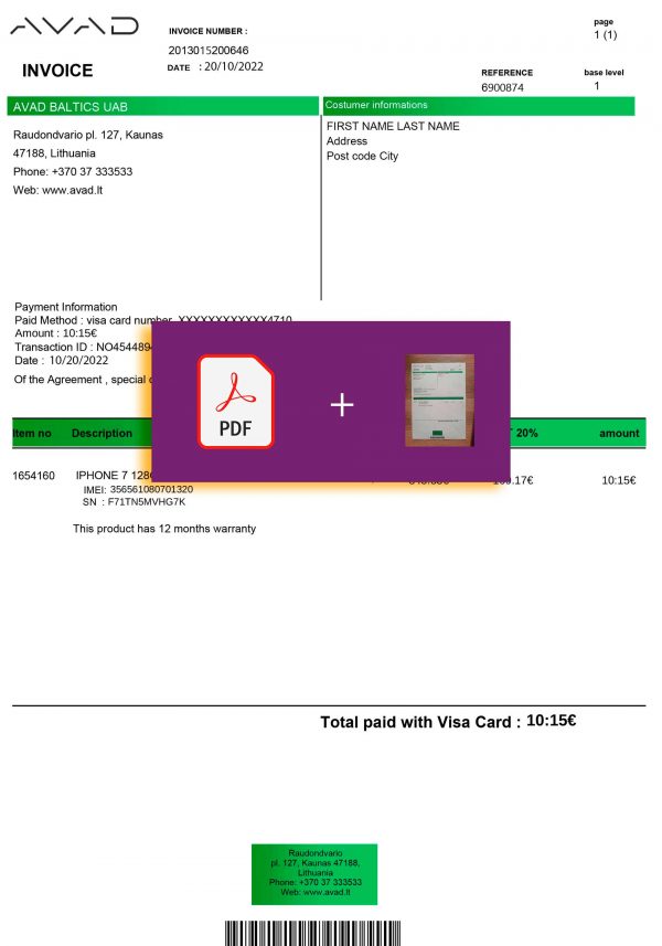 LITVA Fake utility bill