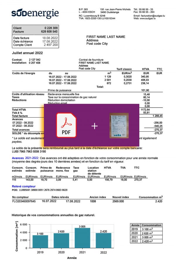 Luxembourg Fake utility bill