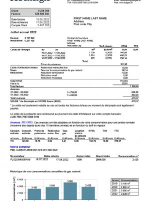 Luxembourg fake utility bill for proof of address