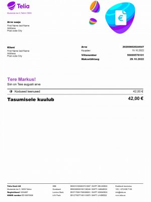 Estonia utility bill template