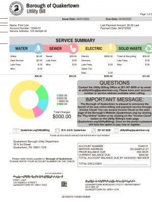 utility bill template
