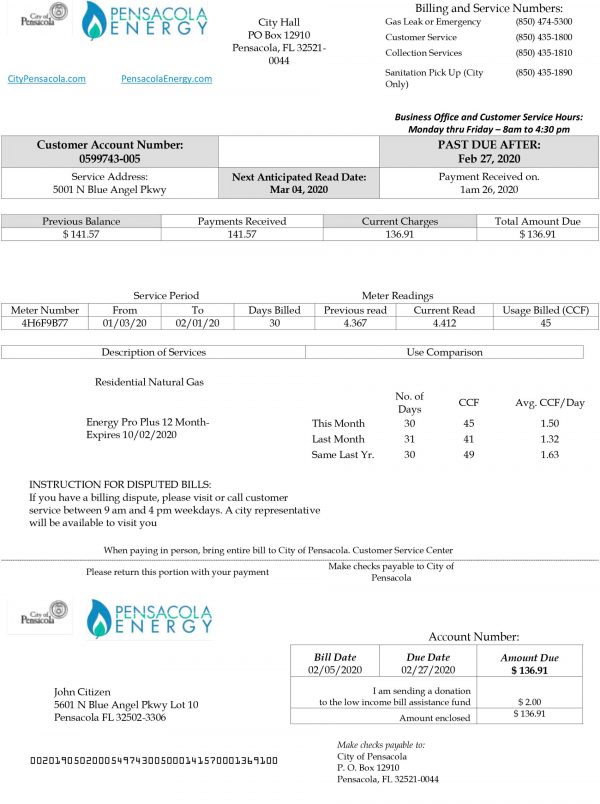 florida fake utility bill for proof of address