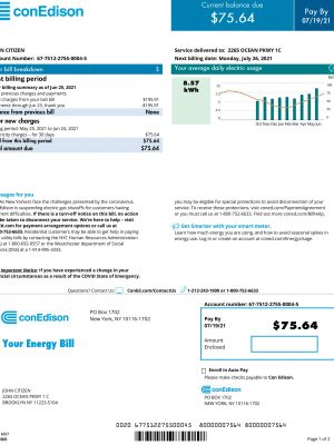 new york con edison bill utility bill template