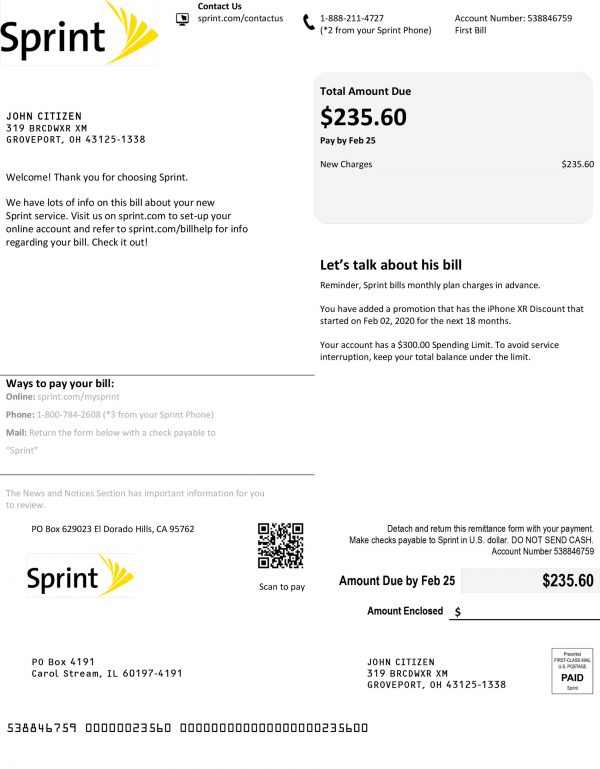 Ohio utility bill template