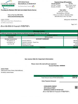 electric bill template