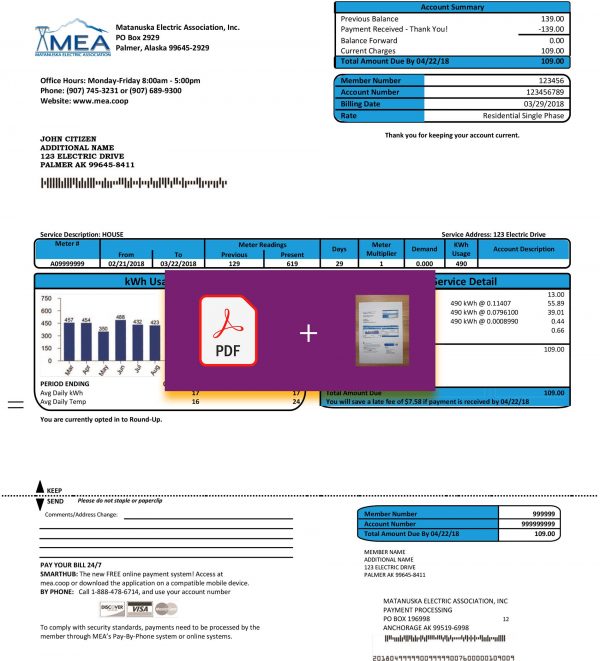 Alaska Fake utility bill