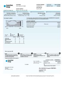 Center Point utility bill template