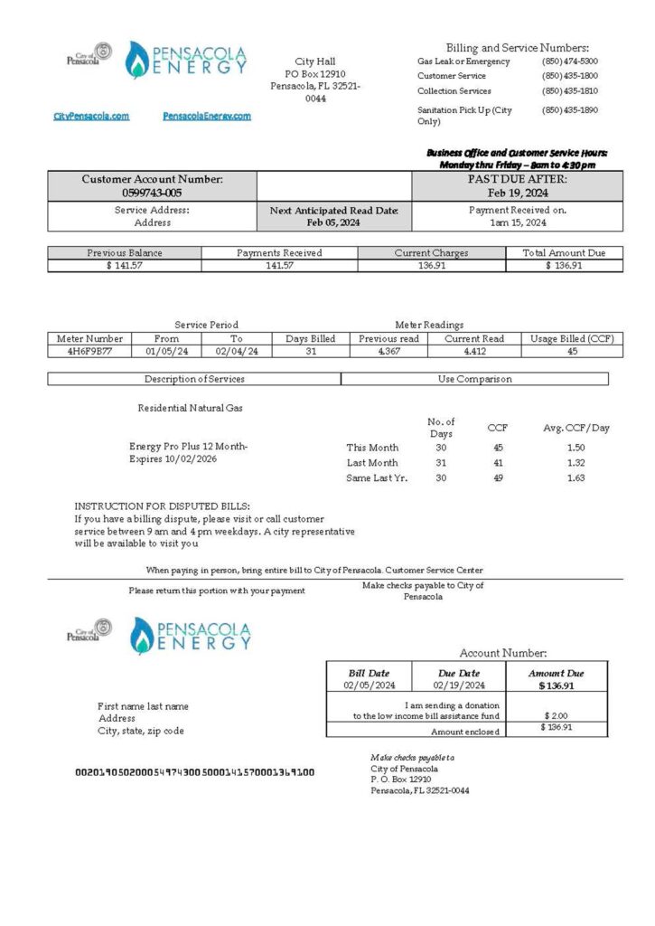 florida fake utility bill for proof of address