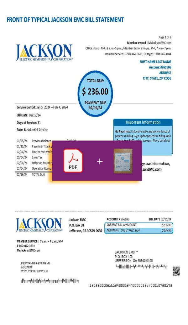 Georgia {State} {Provider} utility file with verification stamp – ready to use