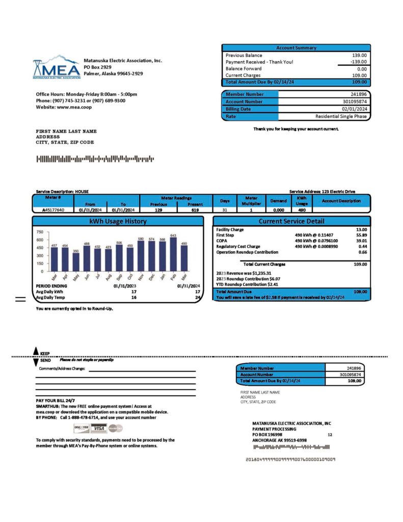 Alaska electricity bill