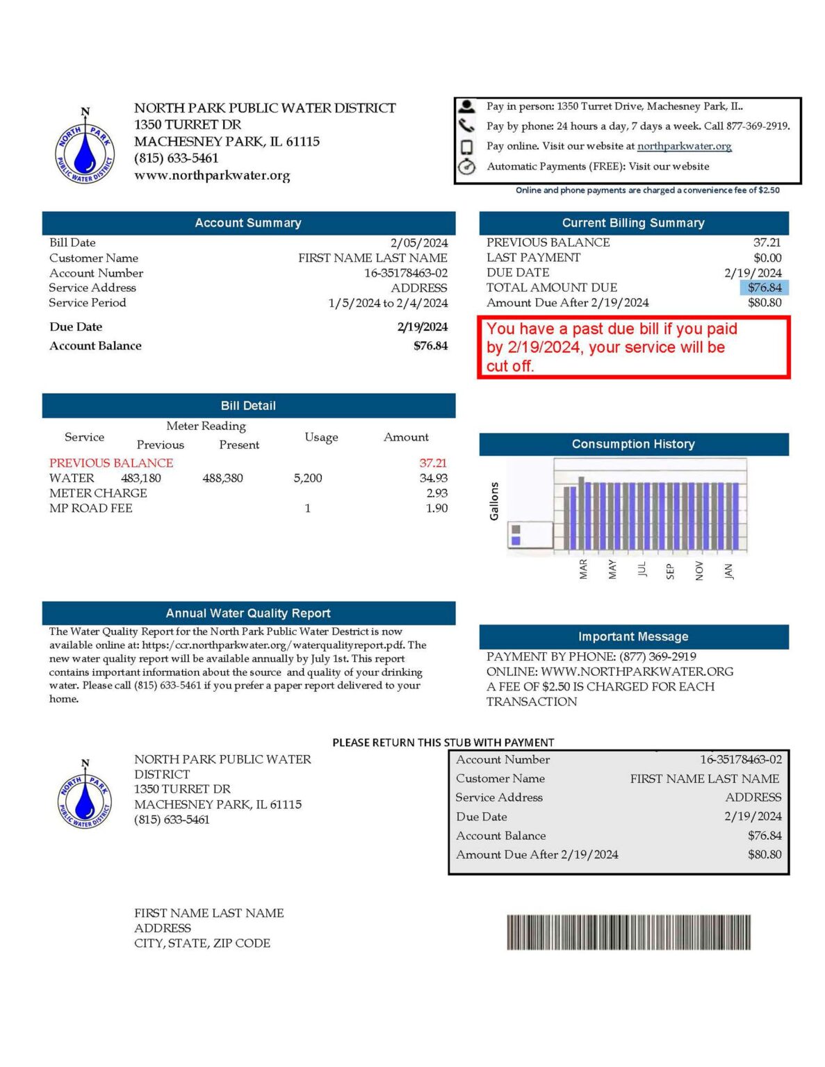 Florida Fake utility bill template