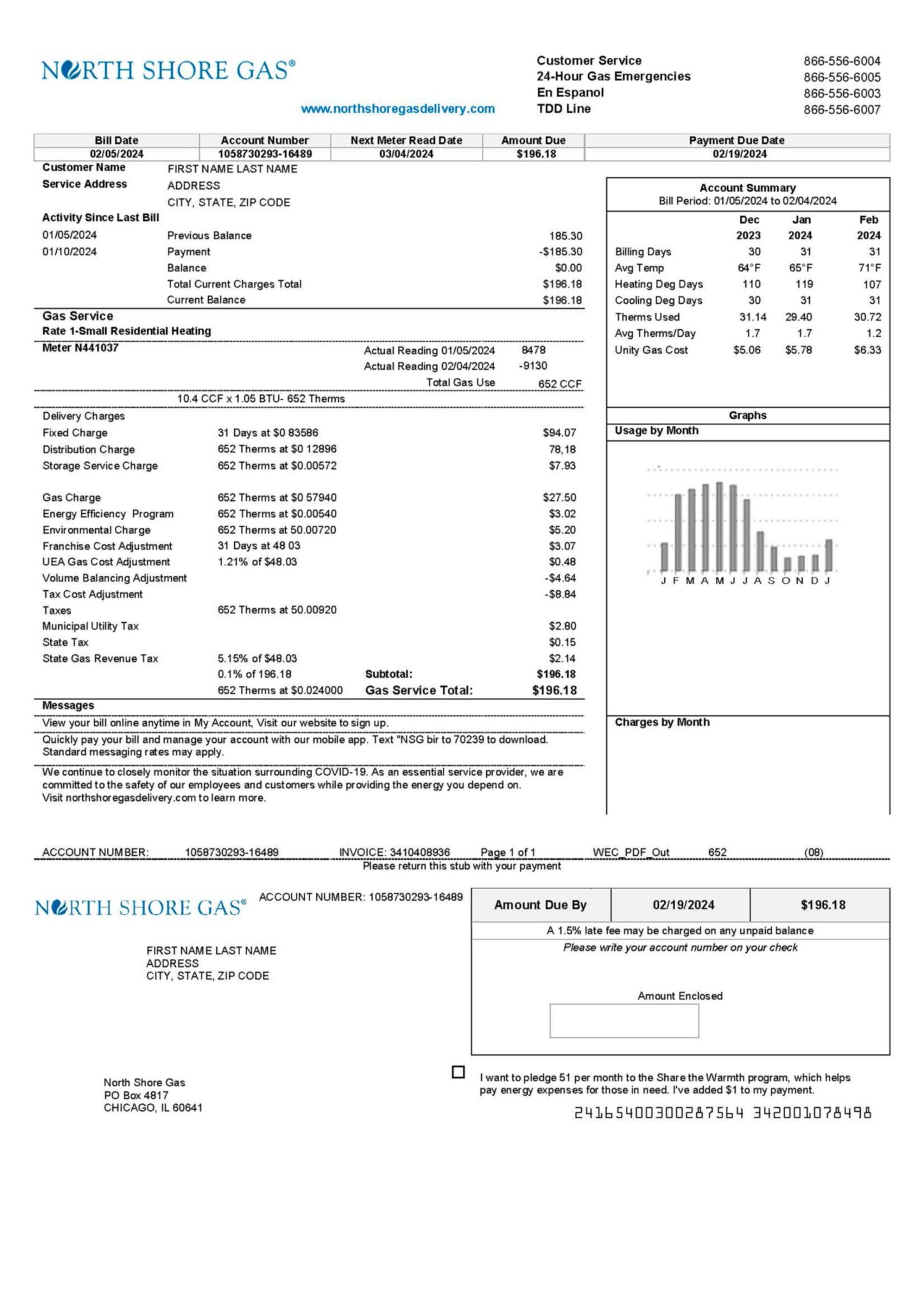 Florida Fake utility bill template