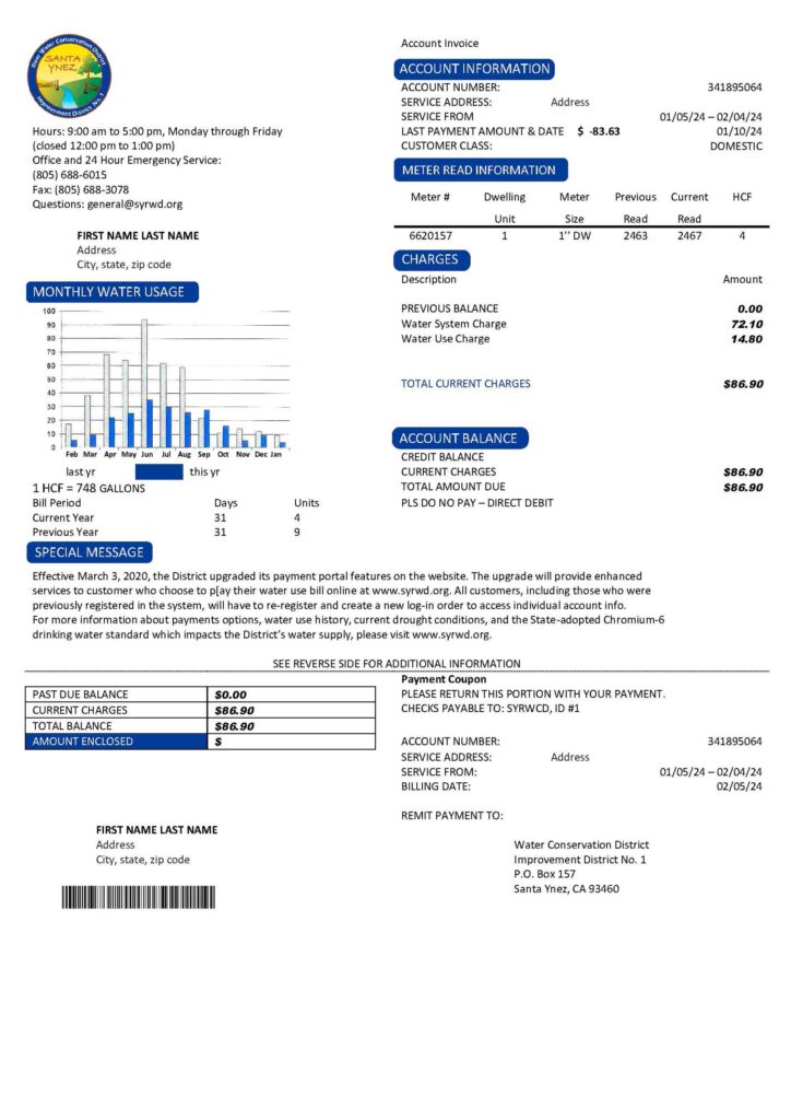 California Fake utility bill