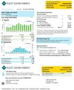 Washington fake utility bill for proof of address