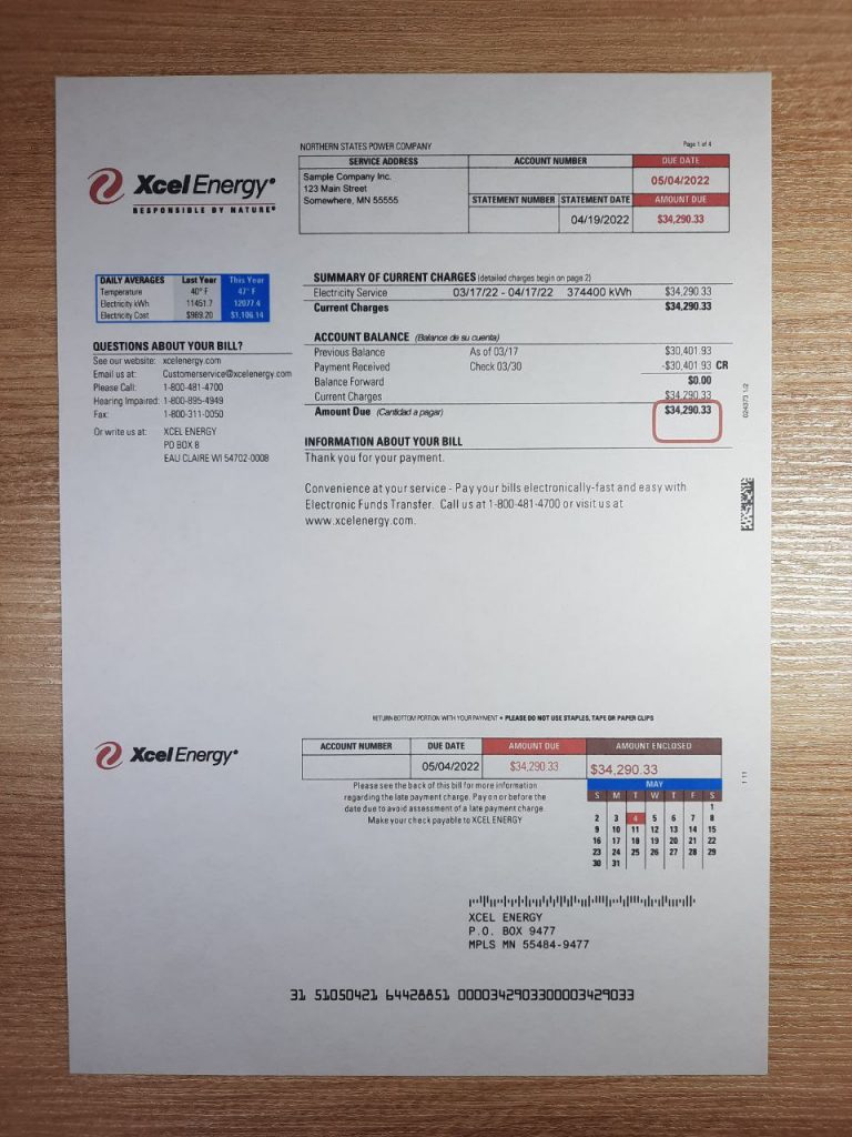 Michigan Fake utility bill template