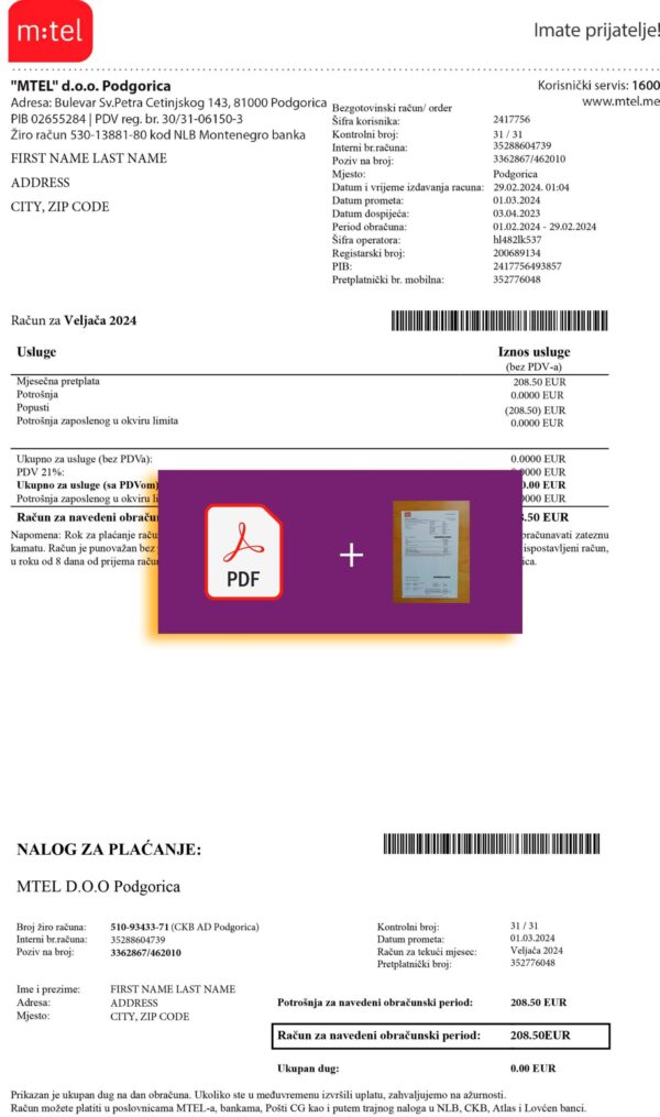 Montenegro M TEL utility file with verification stamp – ready to use
