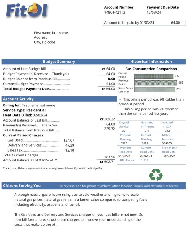 Sweden Fitol utility bill