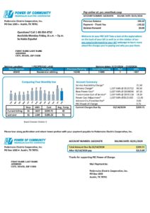 USA Power of Community electricity bill