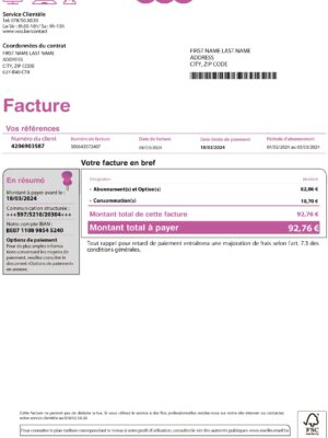 VOO belgium VOO utility bill from {State} – customizable PDF for address proof
