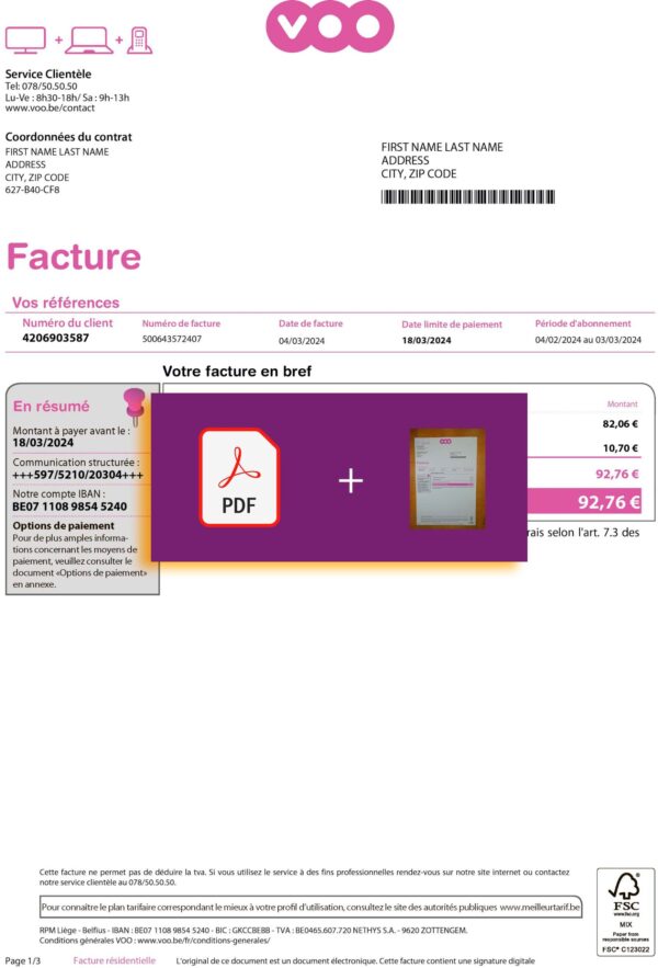 VOO document for {State} – proof-of-address label applied