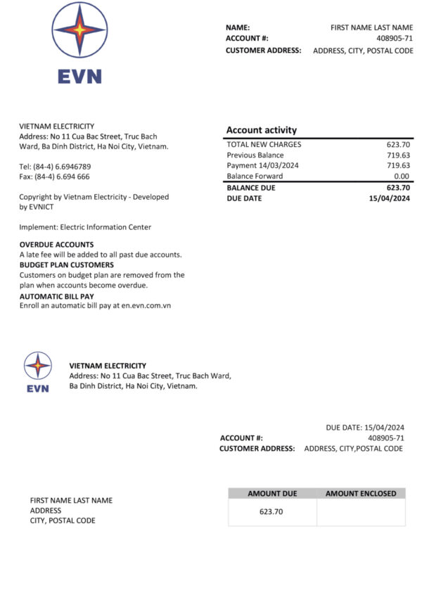 {State} EVN A4 utility template – download and edit easily