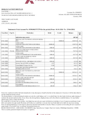 Axis Bank {utility type} statement from {State} – modifiable PDF template