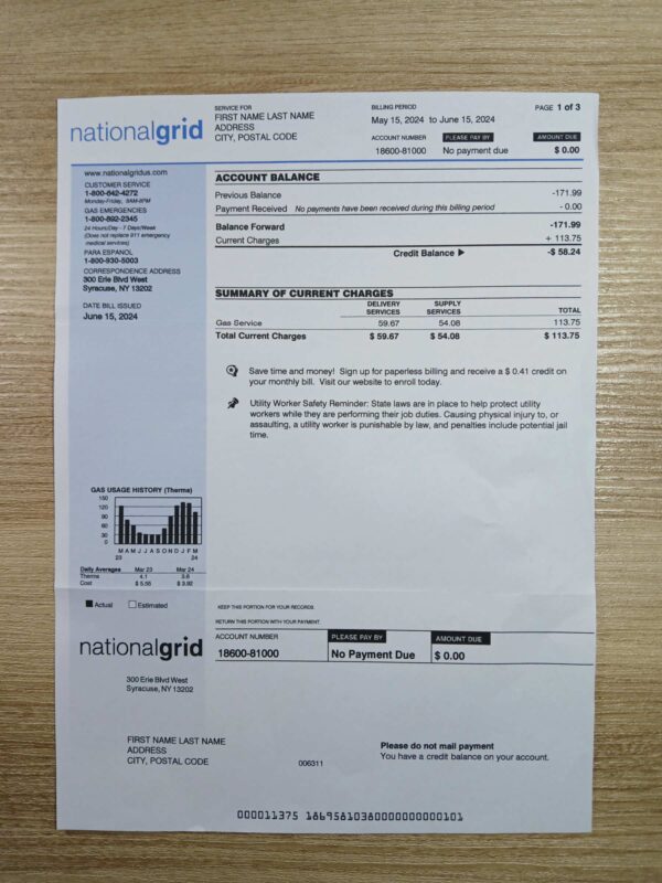 Fake National Grid template