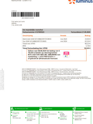luminus utility bill from {State} – customizable PDF for address proof