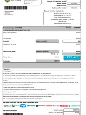 Cape Town energy A4 utility template – download and edit easily