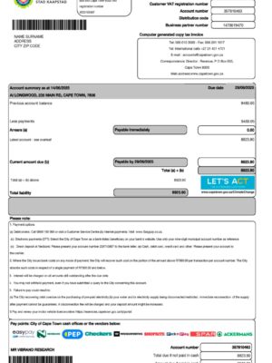 Cape Town energy A4 utility template – download and edit easily