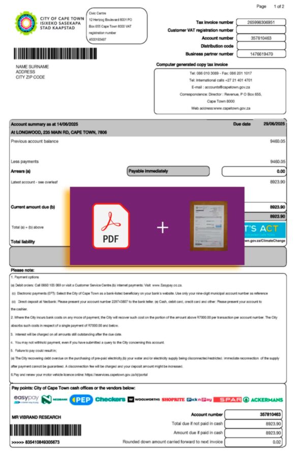 Cape Town energy utility file with verification stamp – ready to use