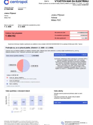 Czech Republic Centropol A4 utility template – download and edit easily