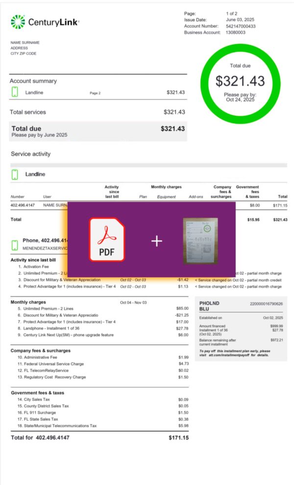 Editable telecom utility document – Minnesota CenturyLink version