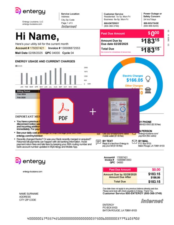 USA Entergy A4 utility template – download and edit easily