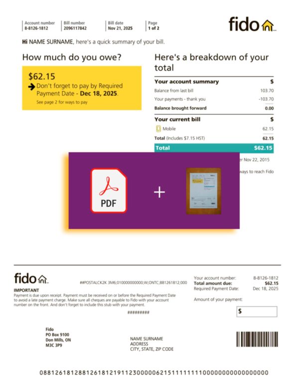 Canada Fido utility file with verification stamp – ready to use