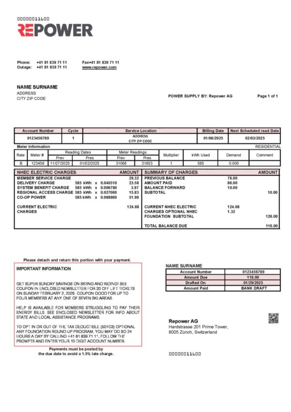Switzerland RePower A4 utility template – download and edit easily