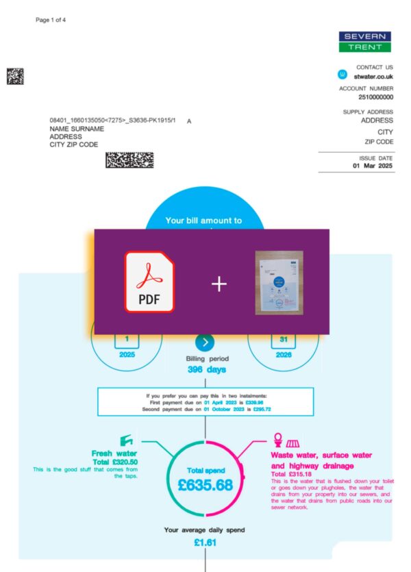 UK Severn Trent utility file with verification stamp – ready to use